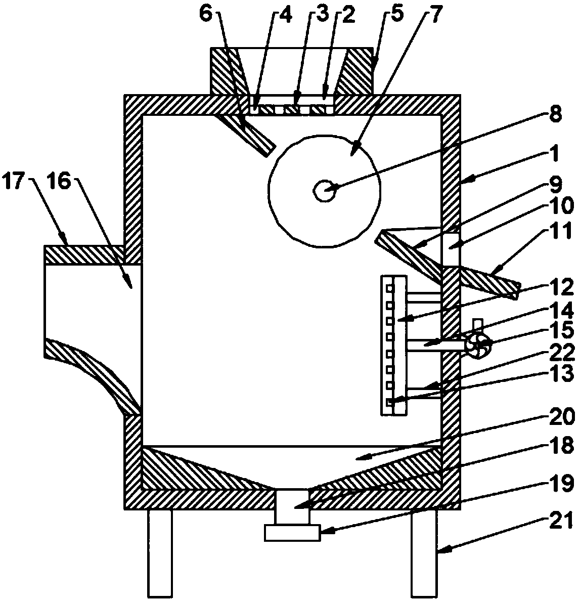 Rice winnowing device based on magnetic field separating and screening technology