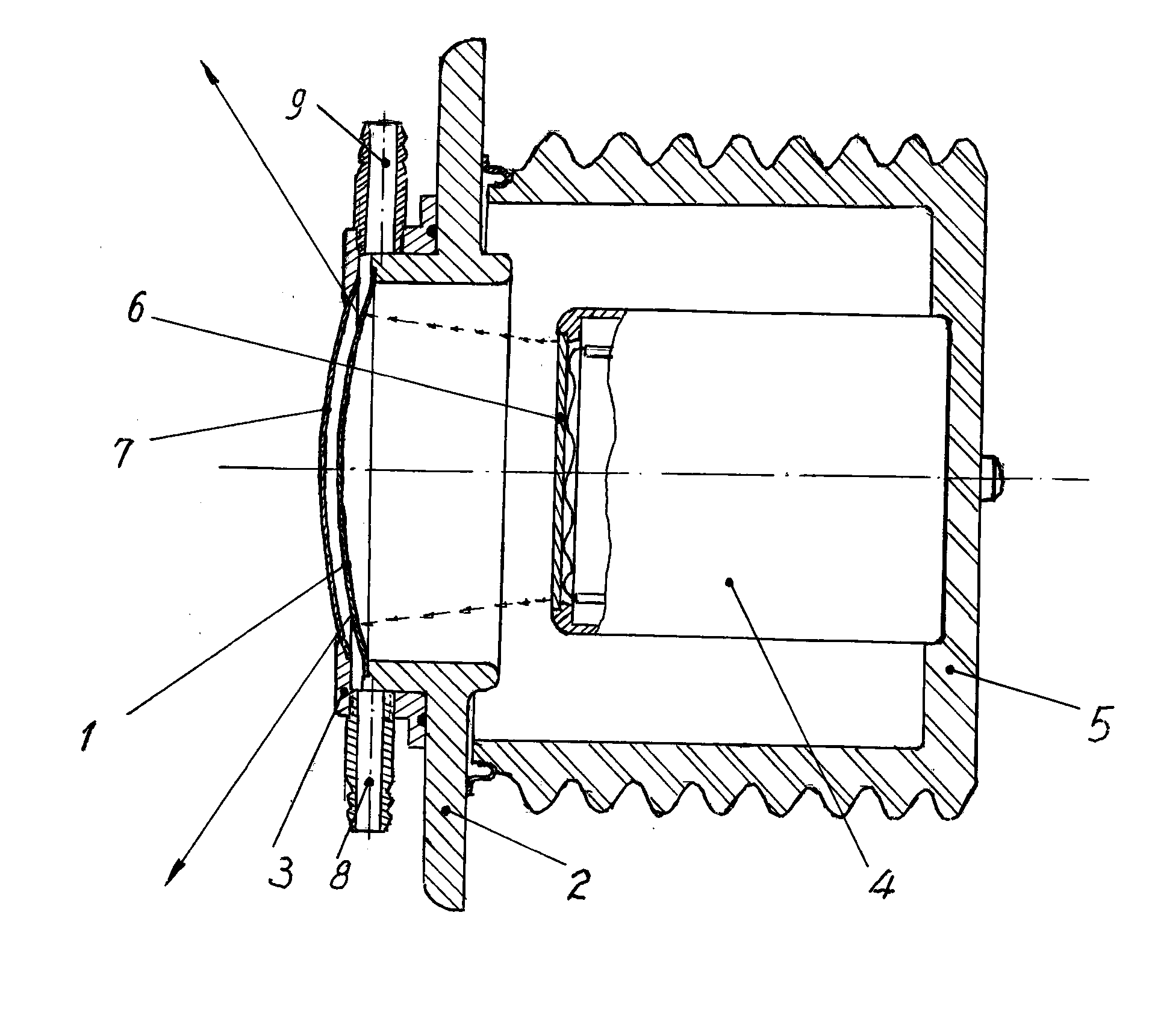 Special transmission-type direct water-cooling anode super-large focus X ray tube for radiation