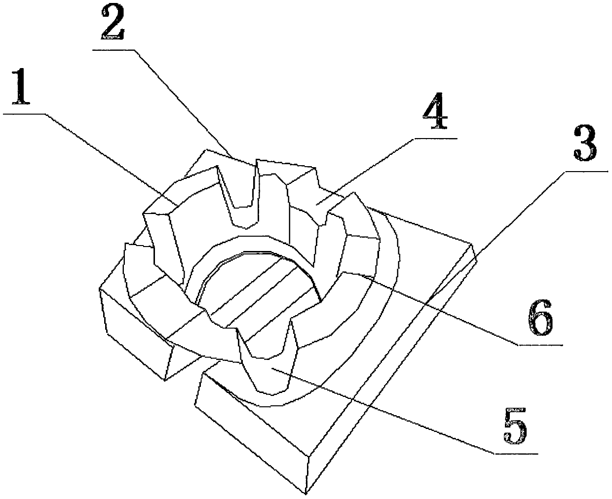 Transmission shaft end face forked end tooth key pulling tool