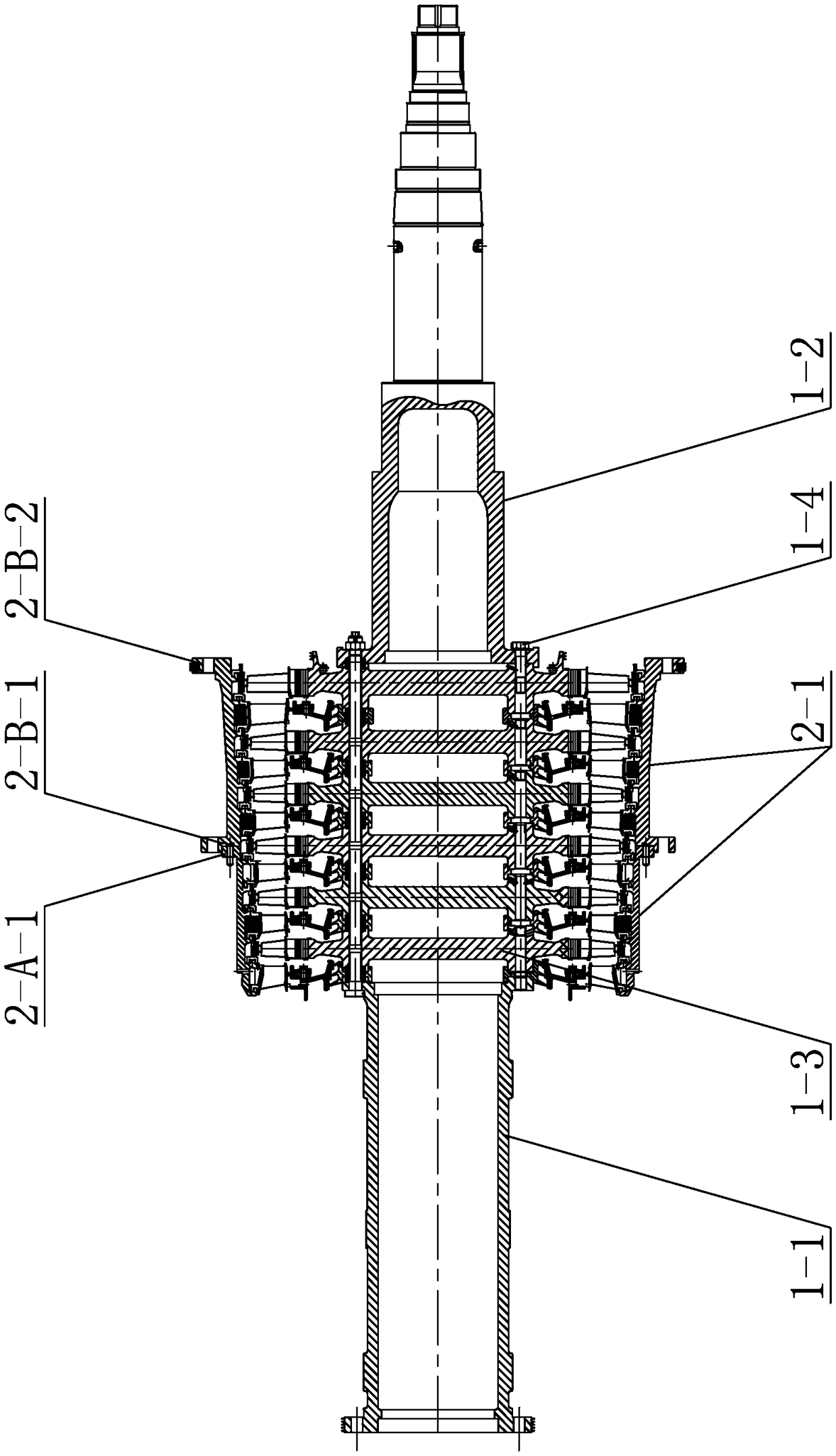Connection structure capable of realizing rapid disassembly and assembly, and used for helium gas turbine