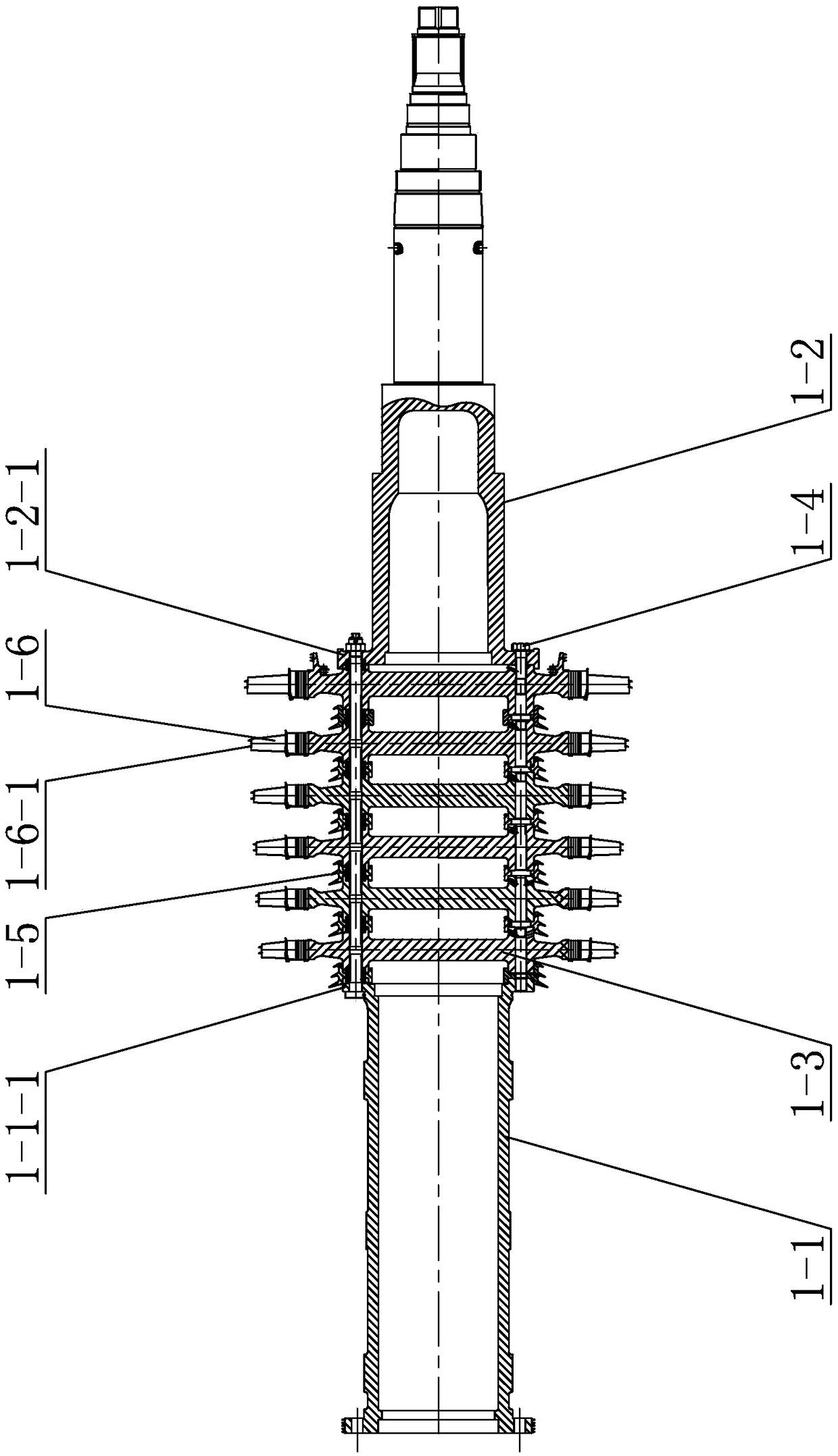 Connection structure capable of realizing rapid disassembly and assembly, and used for helium gas turbine