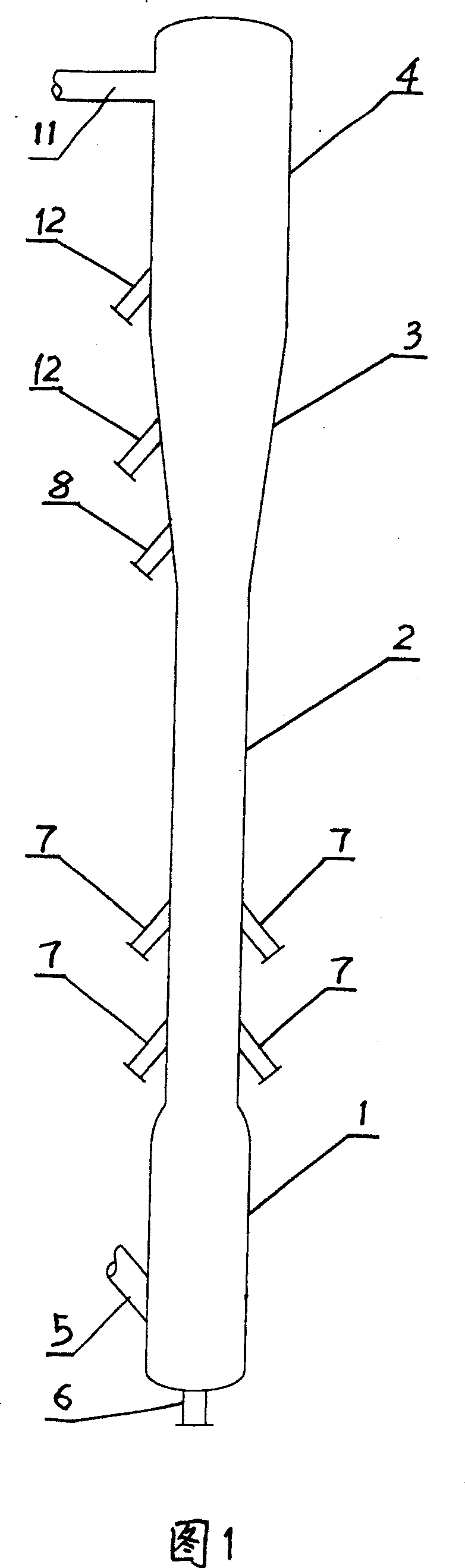 Hydrocarbon material lift pipe reactor