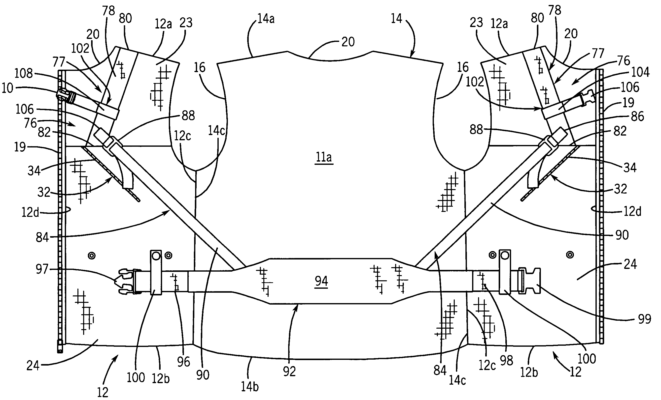 Garment with adjustable weight support mechanism