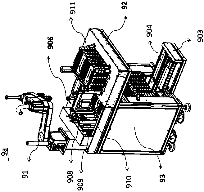 Battery cell holding rack mounting equipment