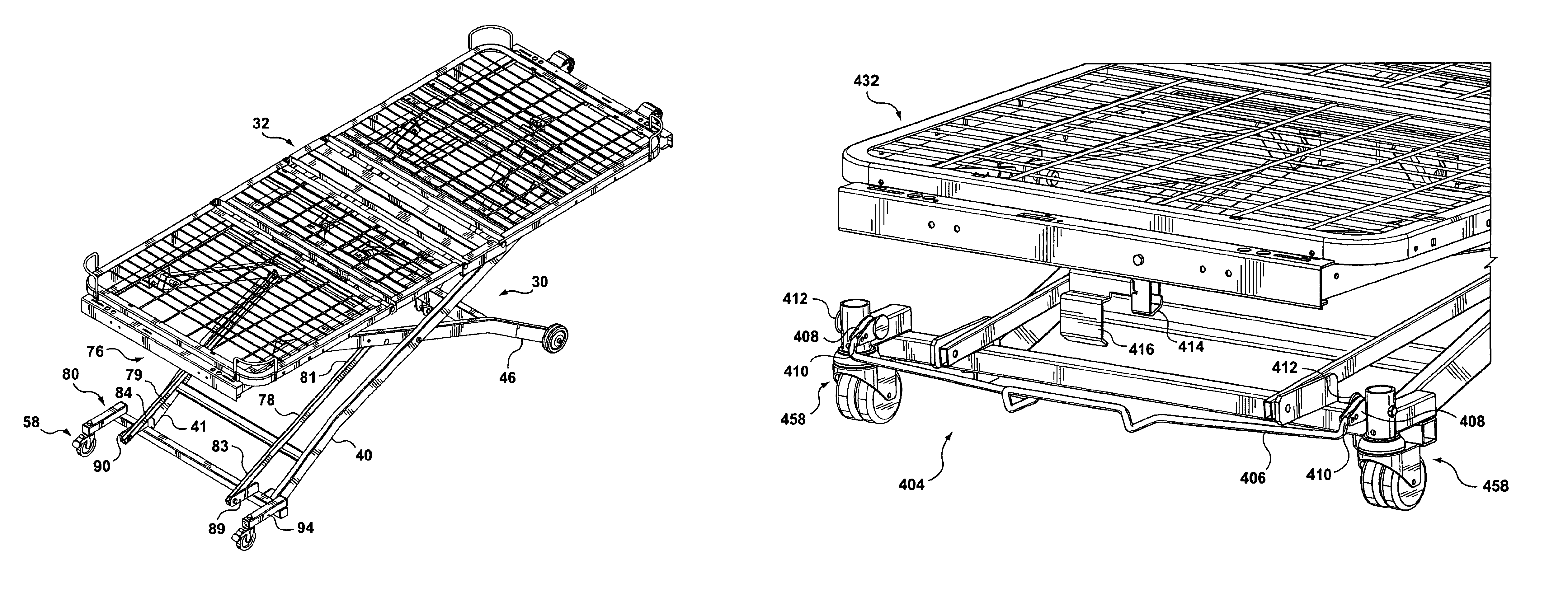 Adjustable bed carriage