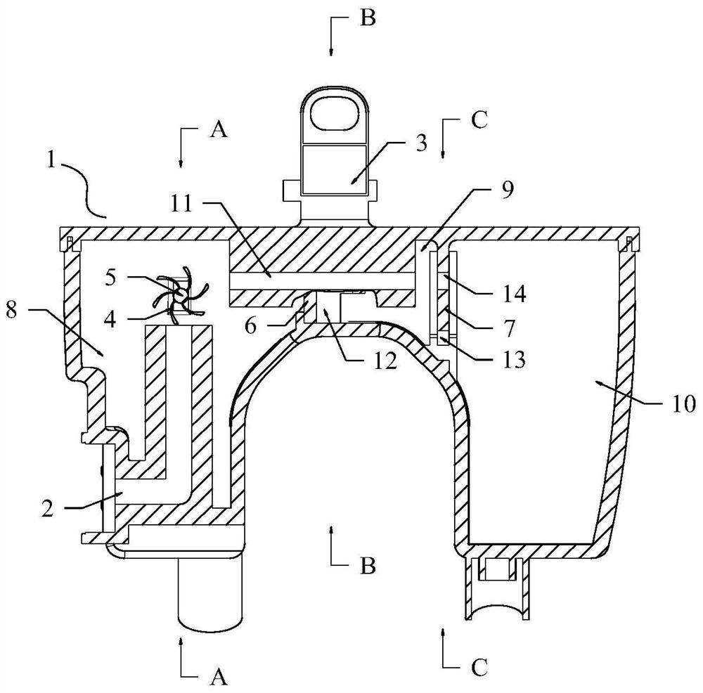 Air suction silencing cavity with buffer device