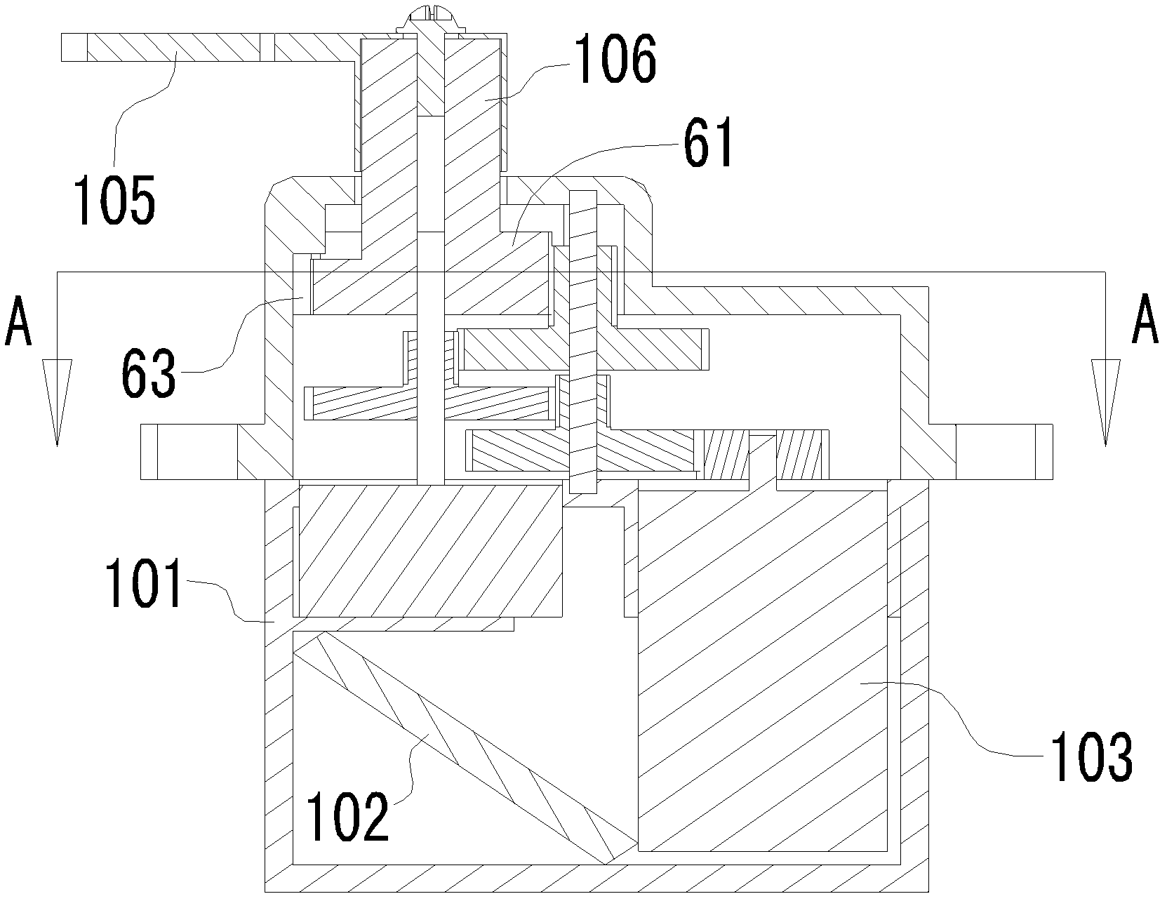 Buffering mechanism on output shaft of power output device and servo motor comprising same