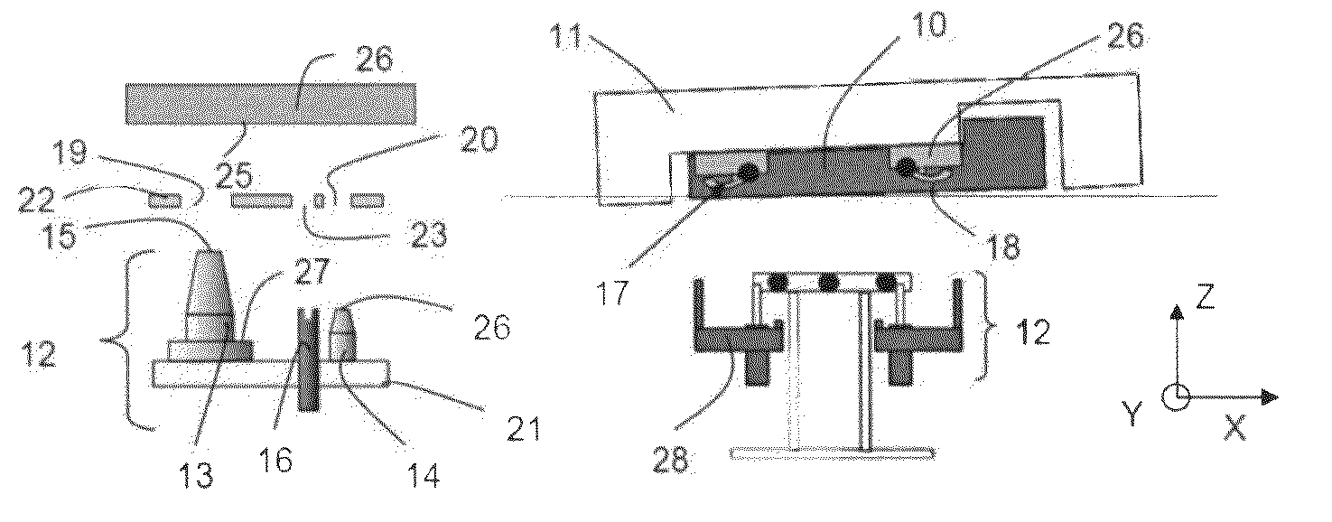 System for locking/unlocking an object on a structure having bearing and aligning elements built into the tools