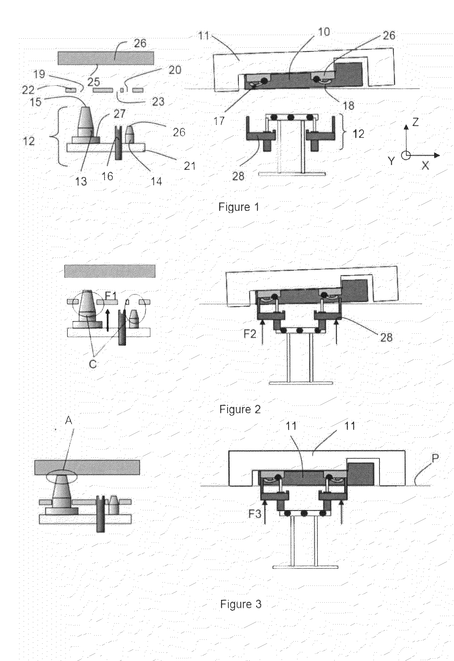 System for locking/unlocking an object on a structure having bearing and aligning elements built into the tools