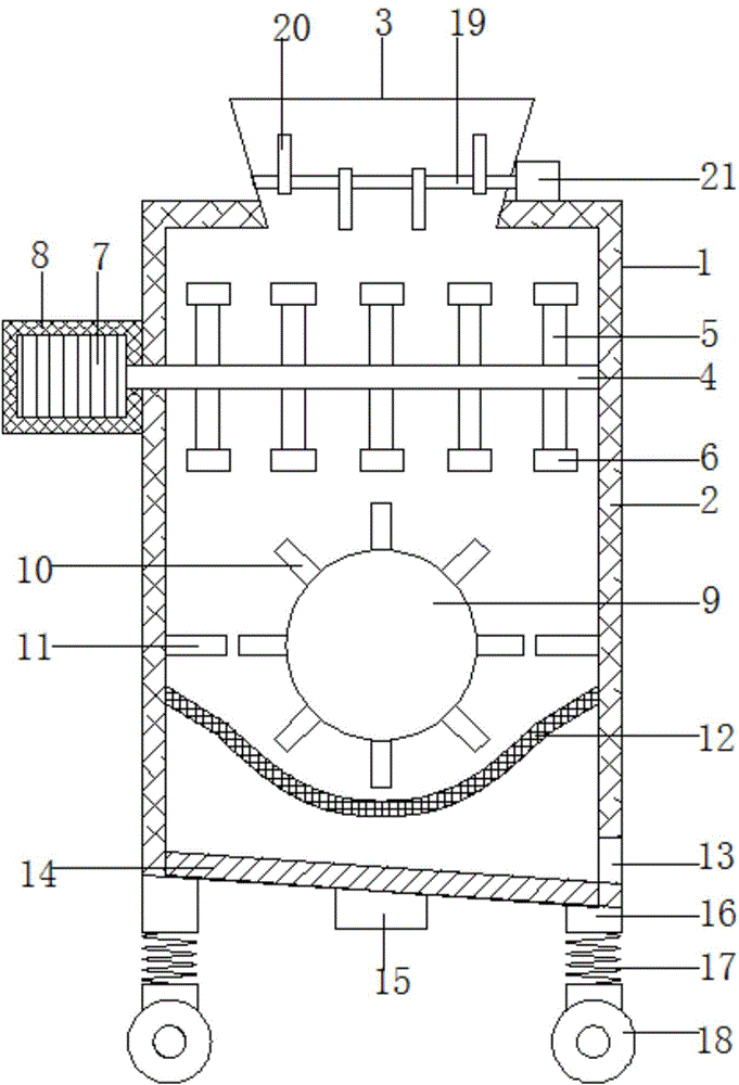 Movable anti-blocking pulverizer for ceramic production