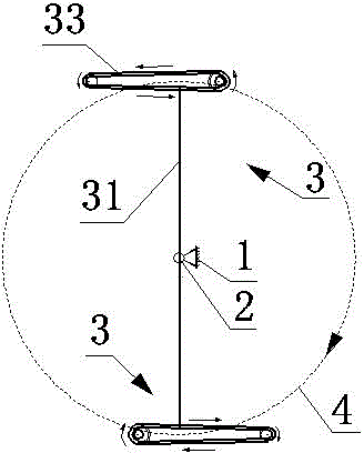 Rotary movable side vane lift force generating device