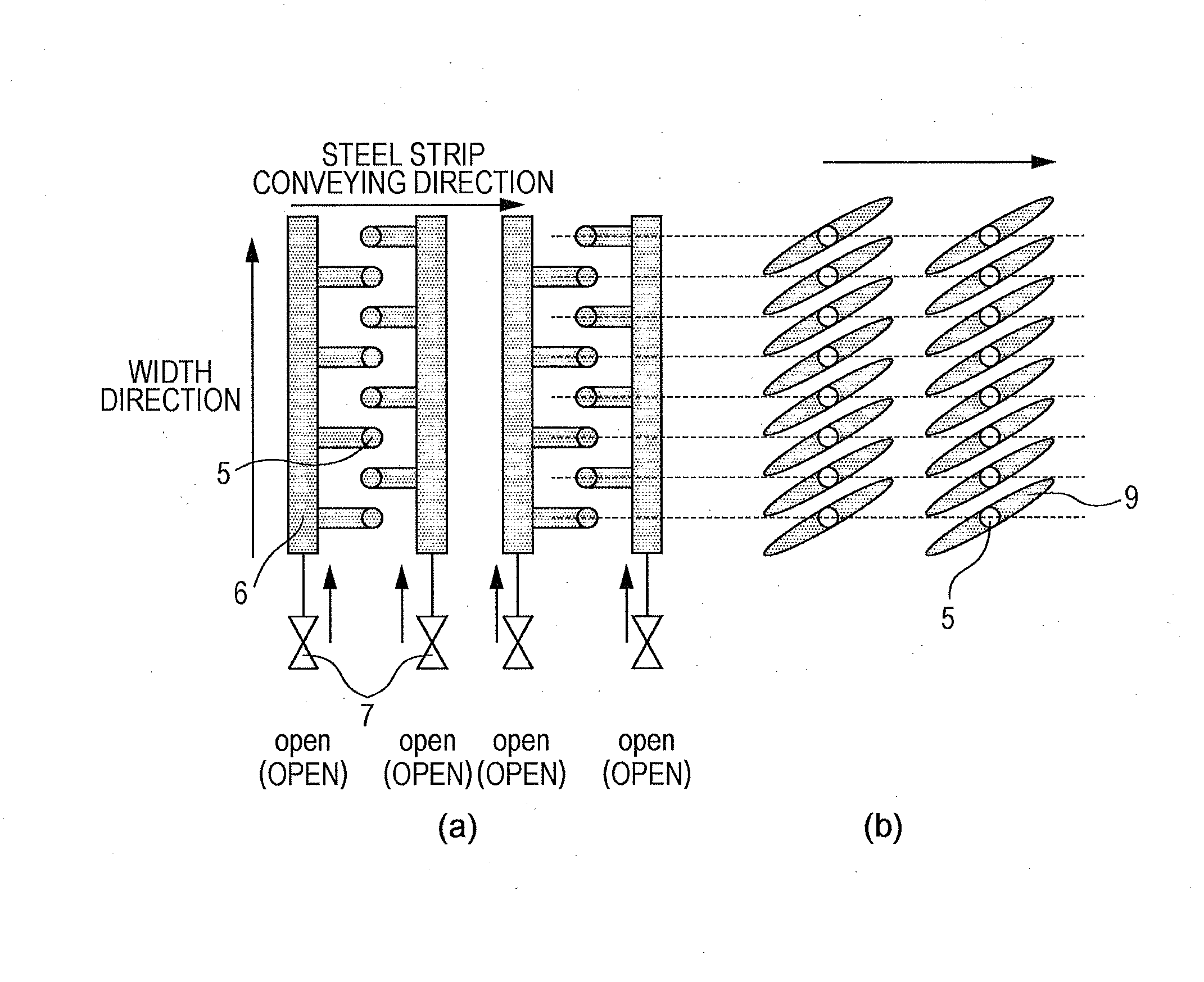 Method and apparatus for cooling hot-rolled steel strip (as amended)