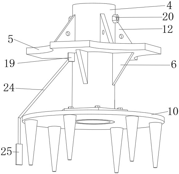 Street lamp pile mounting structure capable of enhancing stability