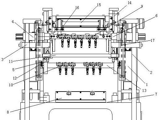 A multi-station flip-type hot riveting welding station