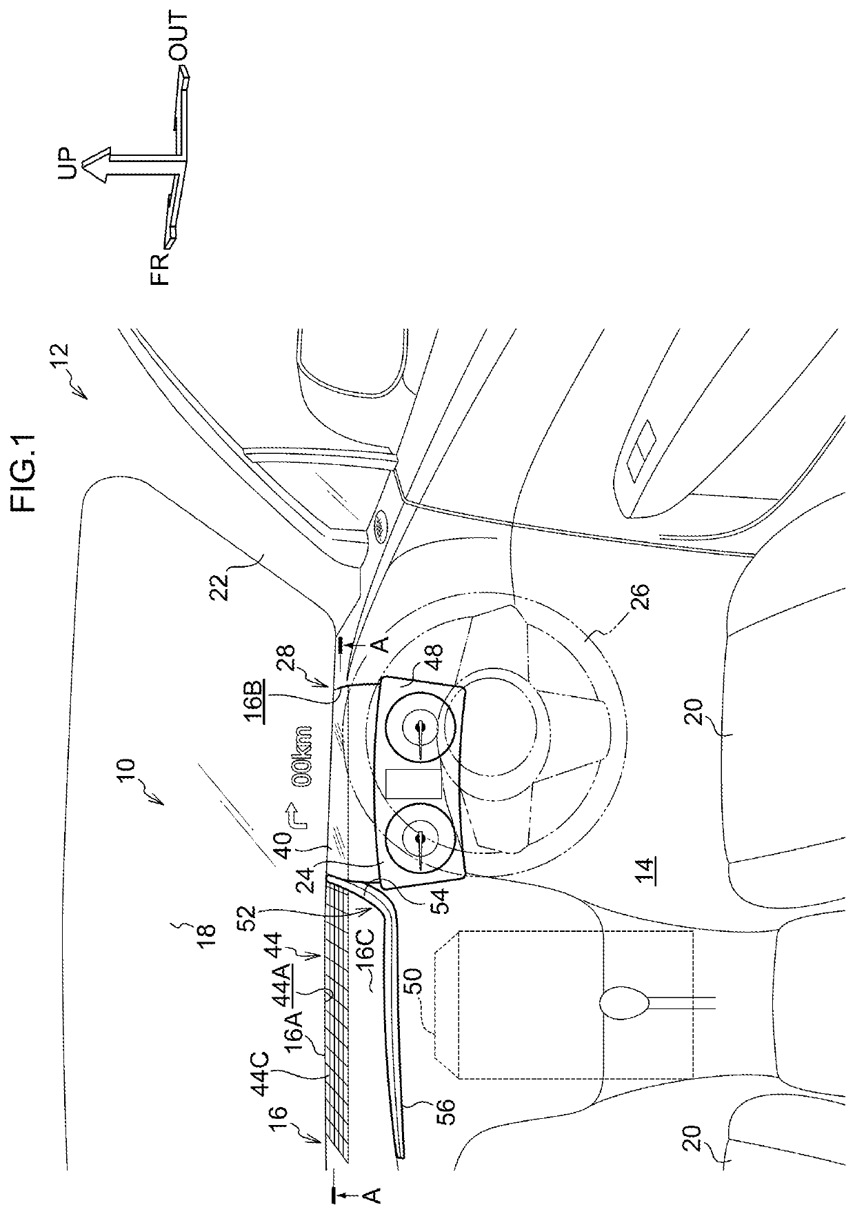 Vehicle instrument panel structure