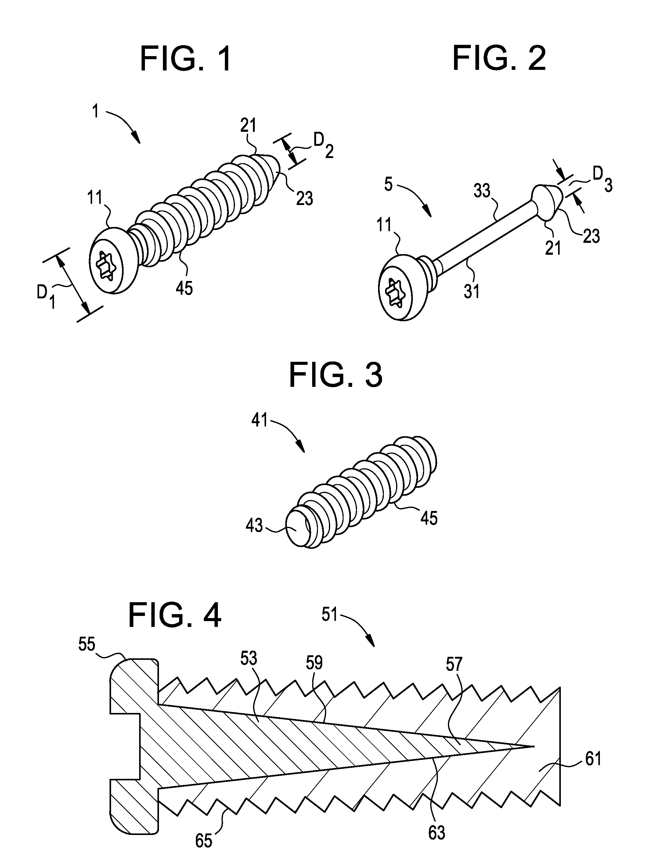 Composite Screw Having A Metallic Pin and a Polymeric Thread