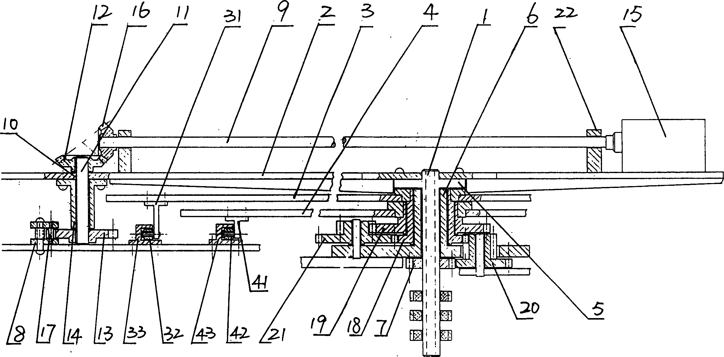 Second hand tail driving type mechanical clock