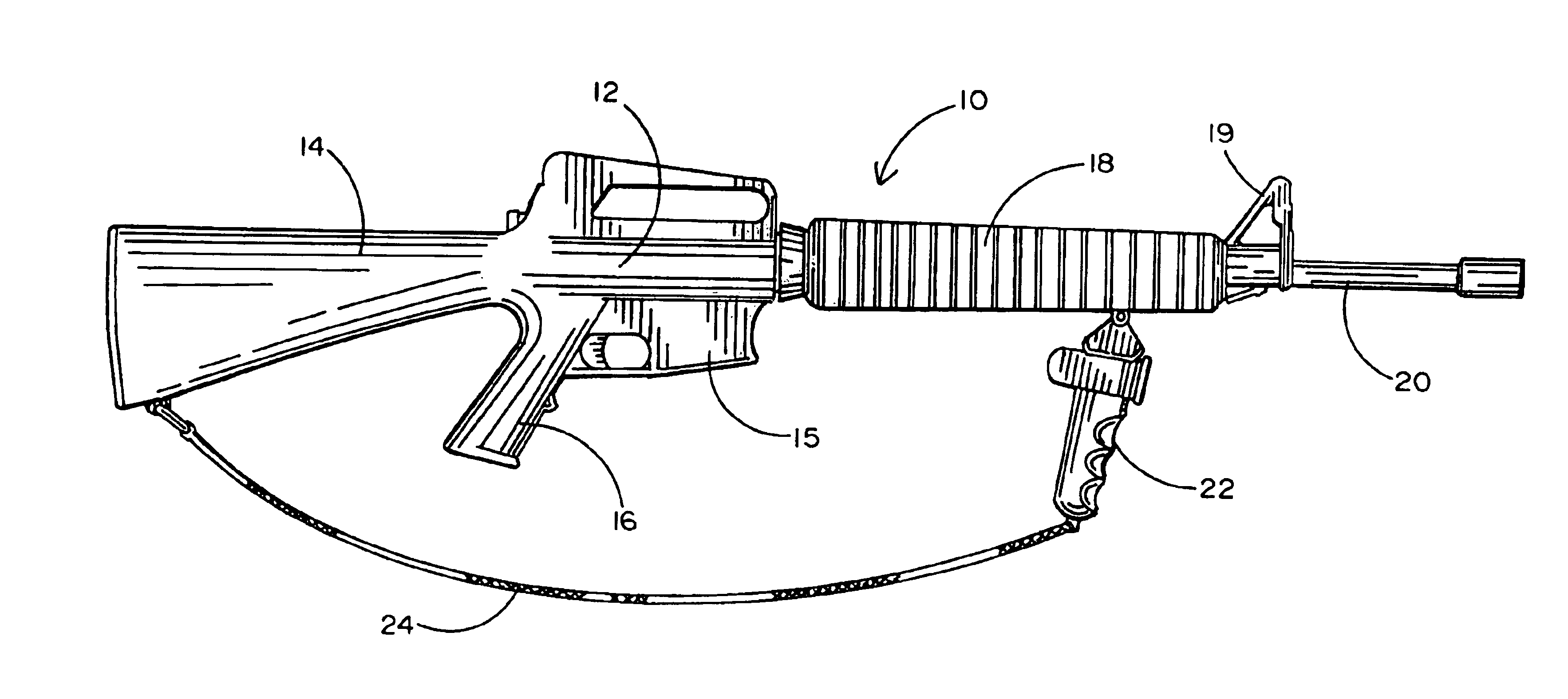Electric discharge weapon for use as forend grip of rifles