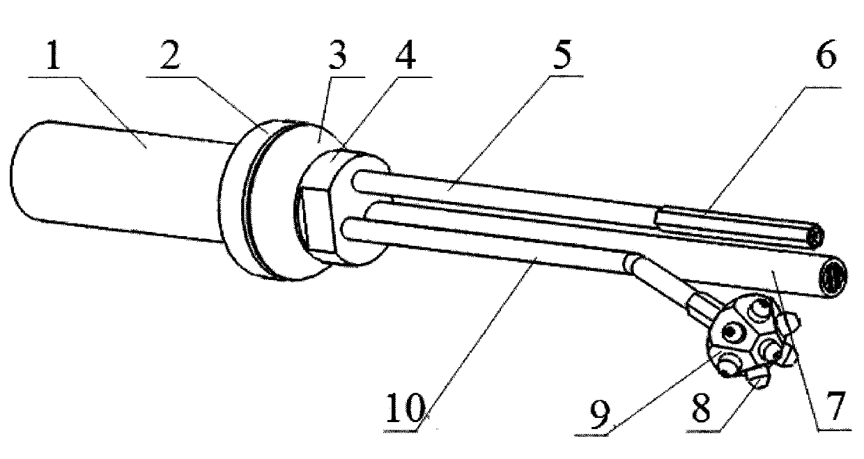 Hand-held high-pressure water mist spray nozzle and operating method thereof