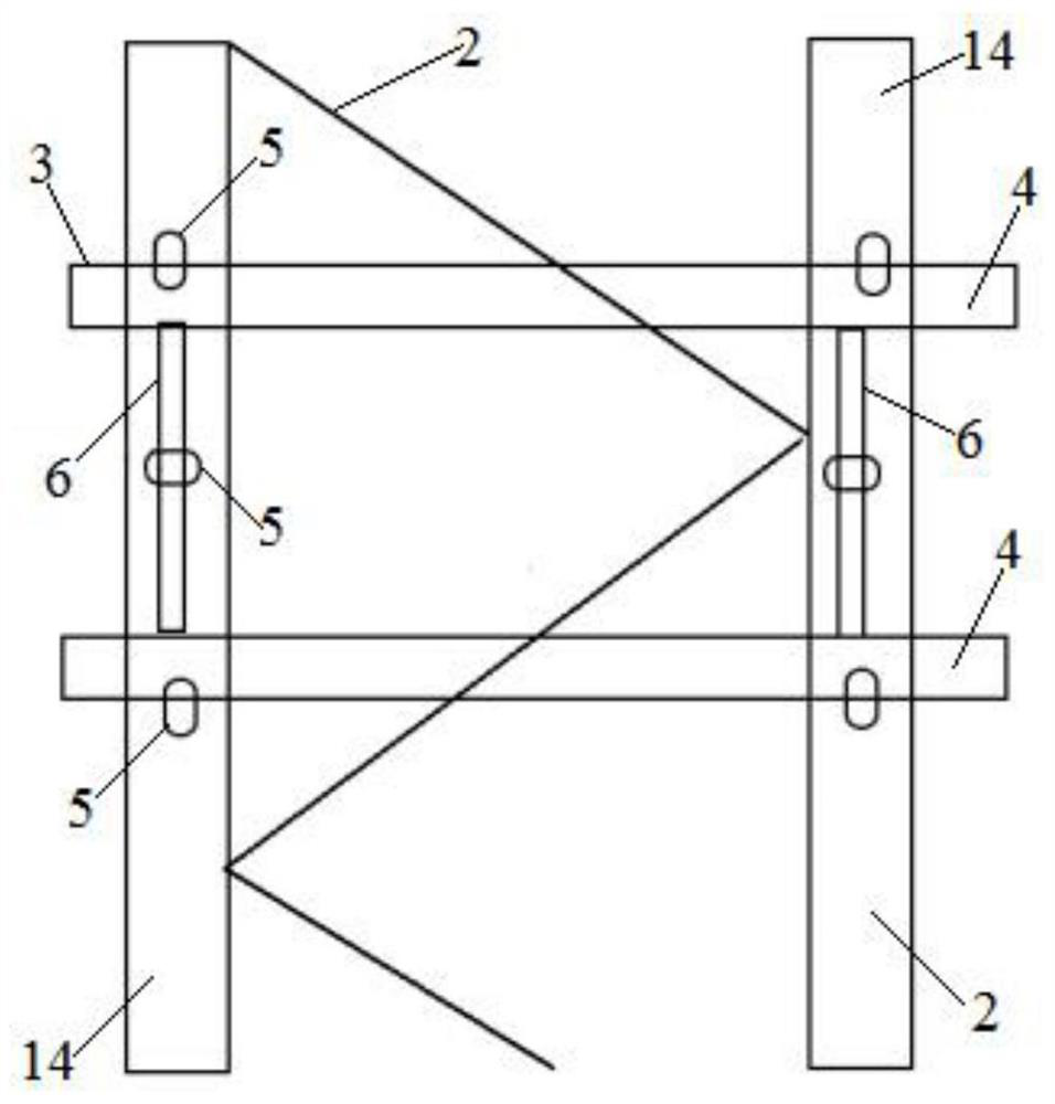 Welding operation platform capable of being used for inverted triangular truss