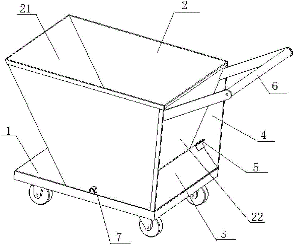Chip collection and removal trolley and use method thereof