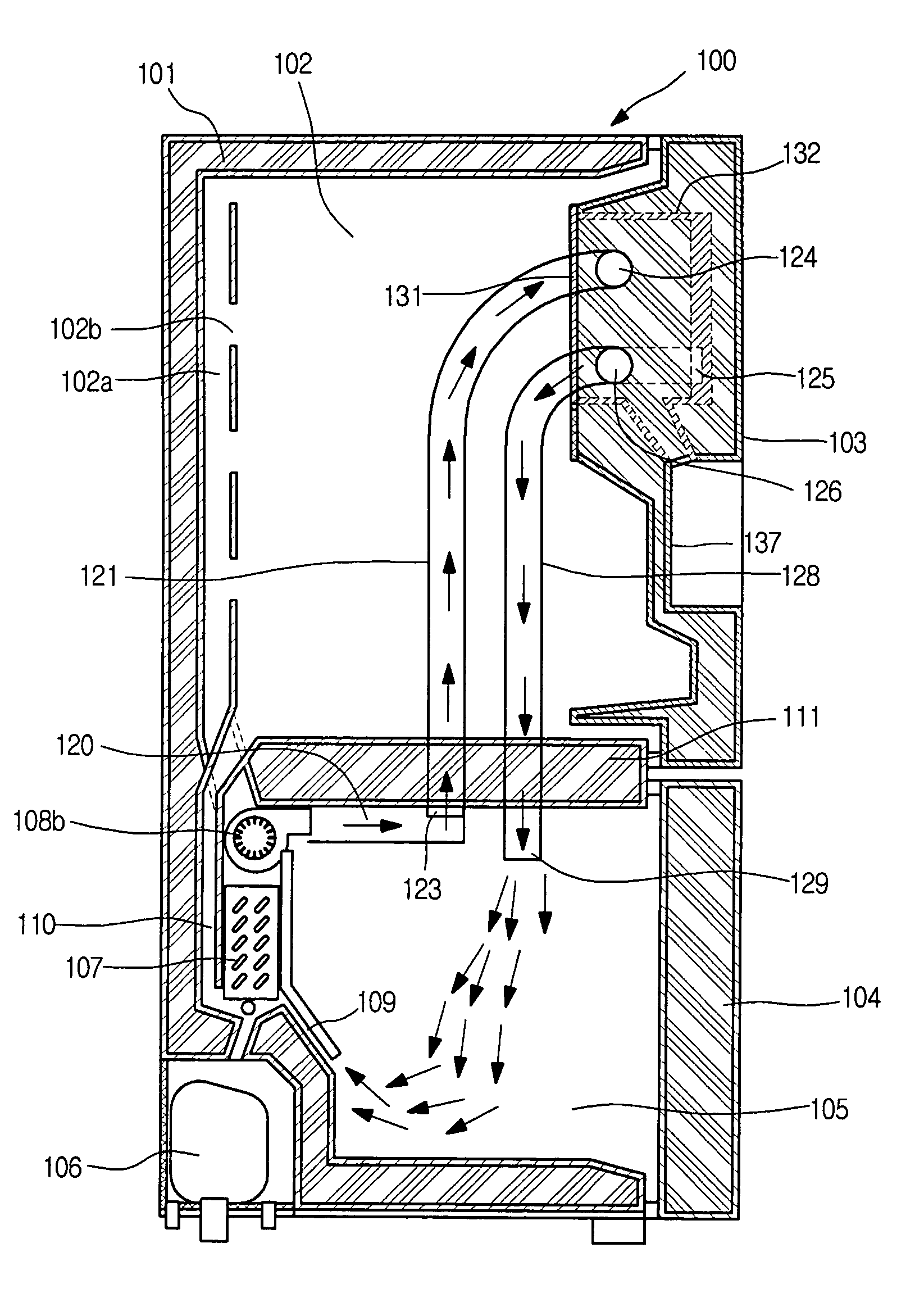 Cold air guide structure of ice-making chamber of cold chamber door
