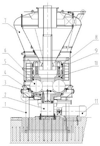 Full-automatic intelligent vibration reduction control method and device for ball milling system of large smelting blast furnace coal mill