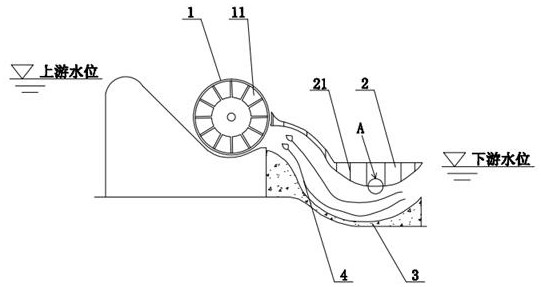 Water collecting vehicle integrated noise reduction and energy dissipation bucket