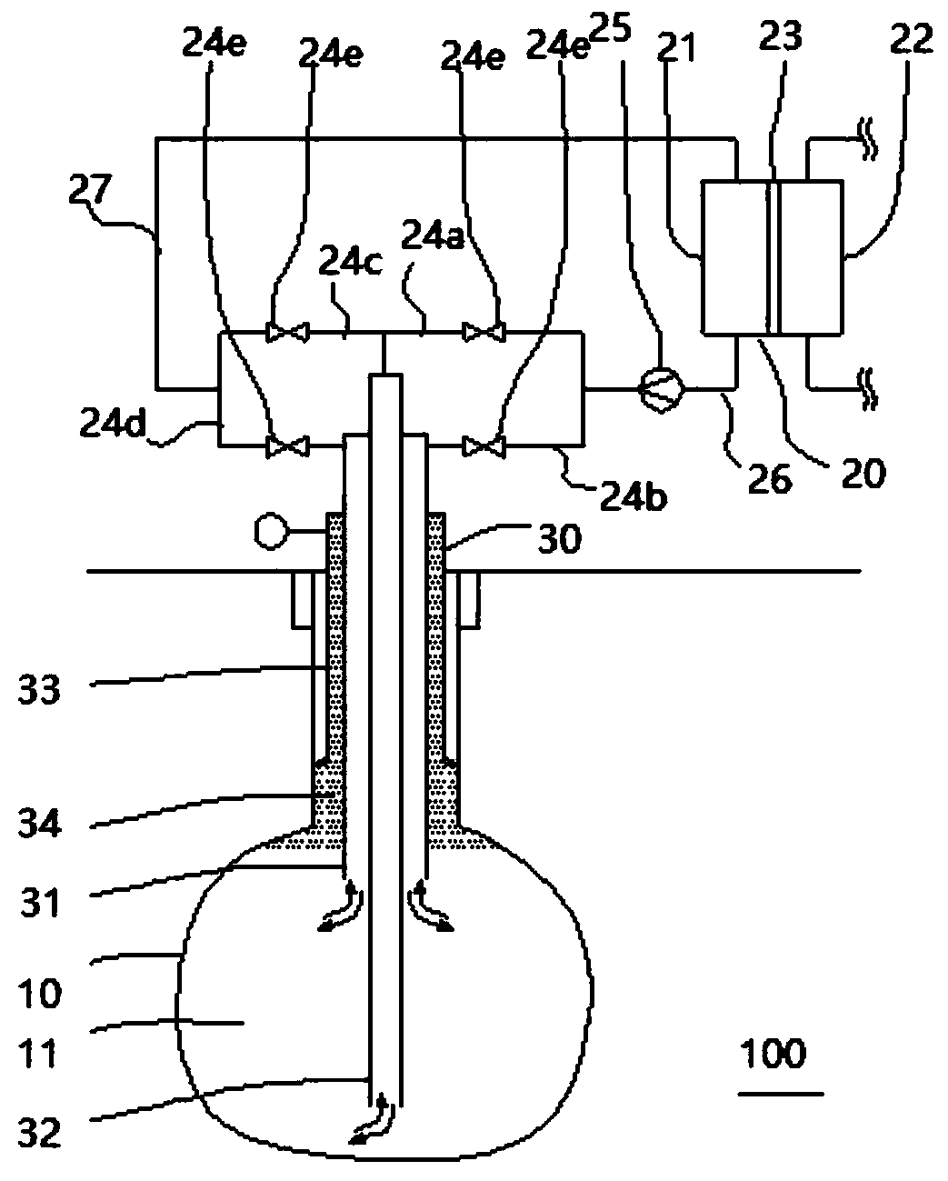 Stored energy power generation device based on salt holes, control method and application thereof