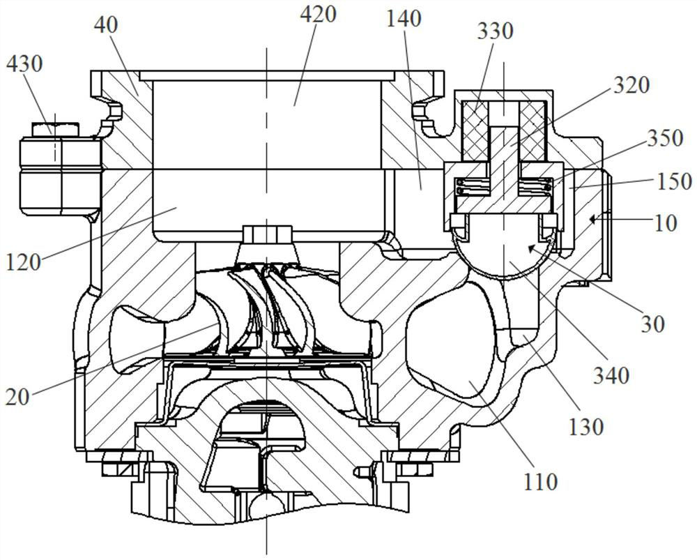 Controllable built-in electromagnetic waste gas bypass turbocharger