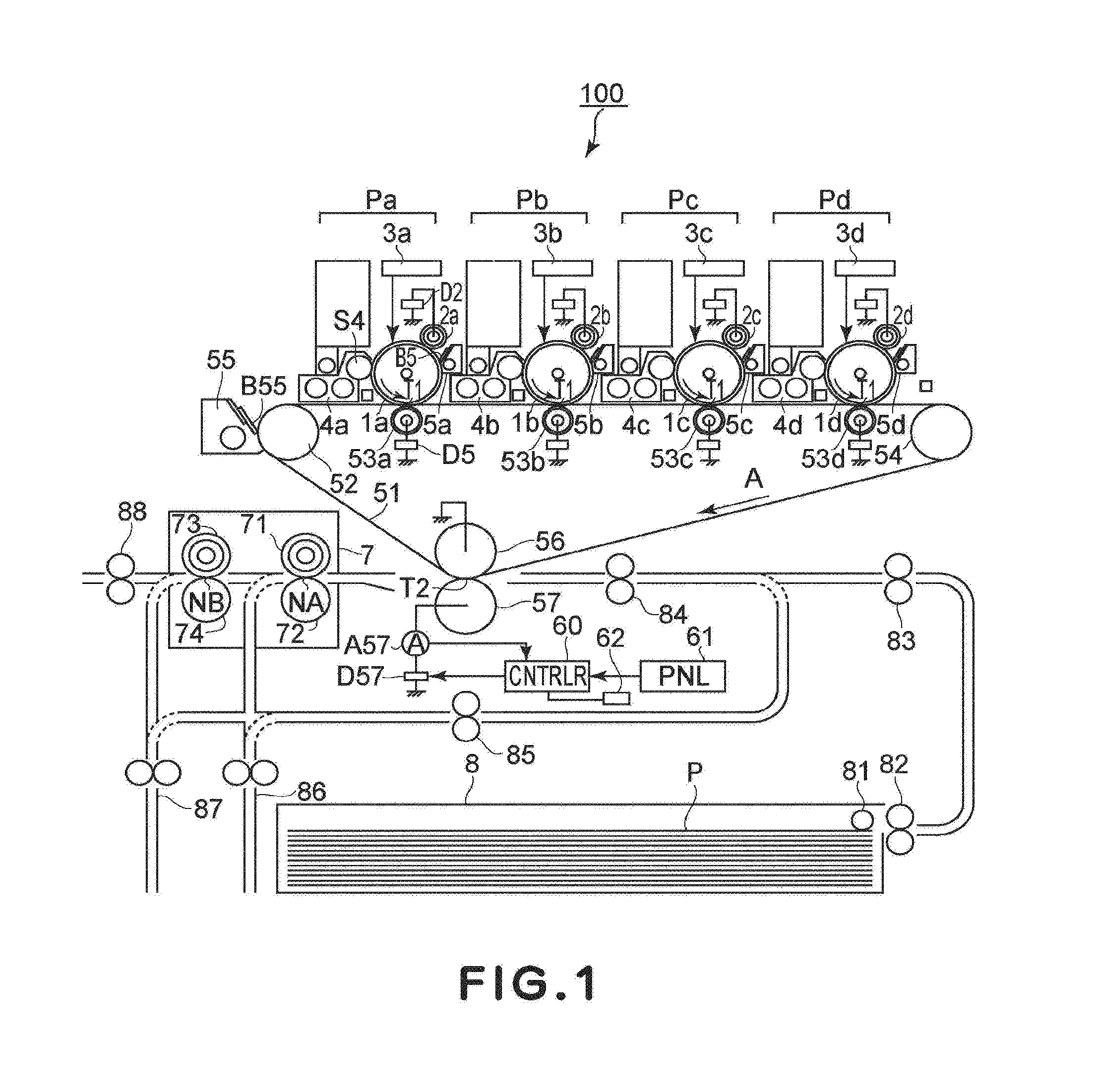 Image forming apparatus and method using different transfer voltages when recording material is heated in different image forming modes using different numbers of heating device