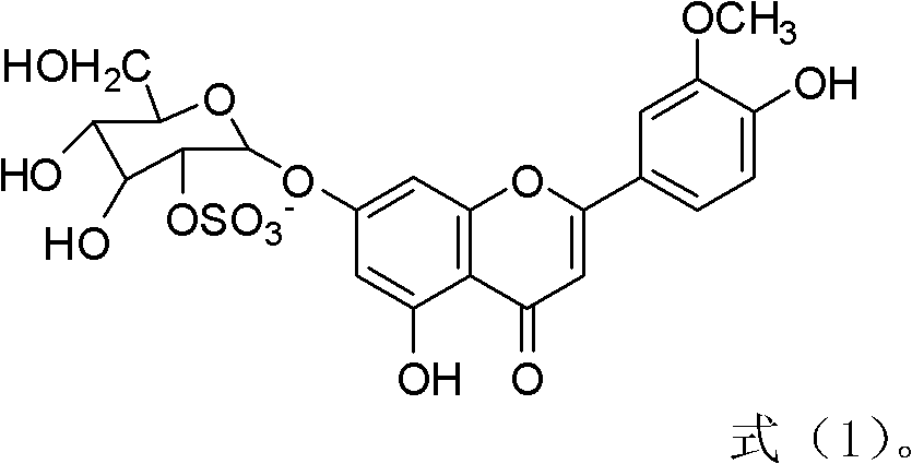 Application of sulfated flavonoid glycoside in preparation of herpes simplex virus resistant drug