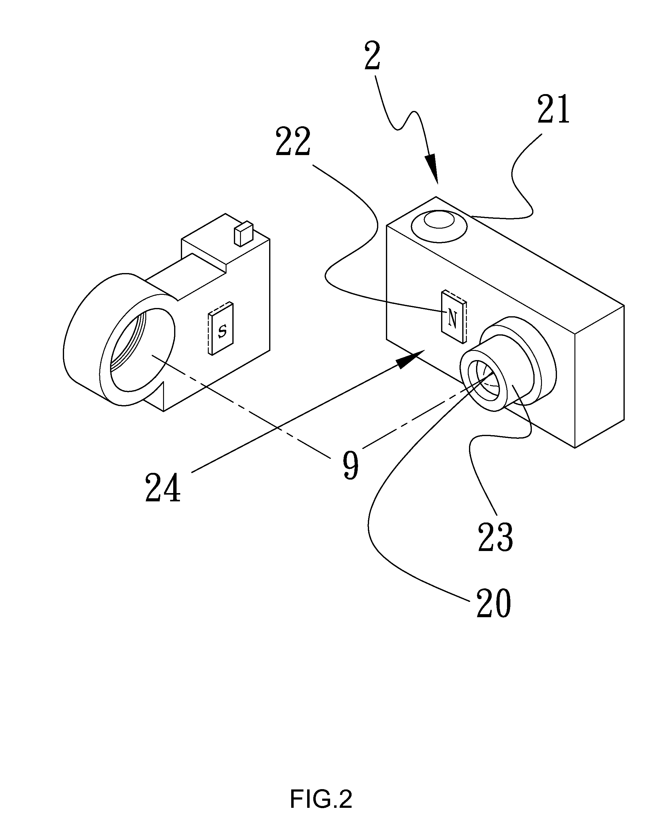 Lens connection module and connection adapter for same