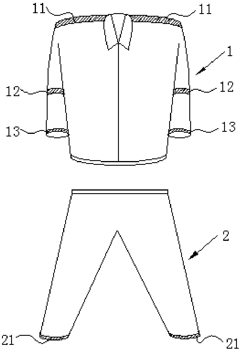 Environmental sanitation work garment suit and manufacturing process thereof