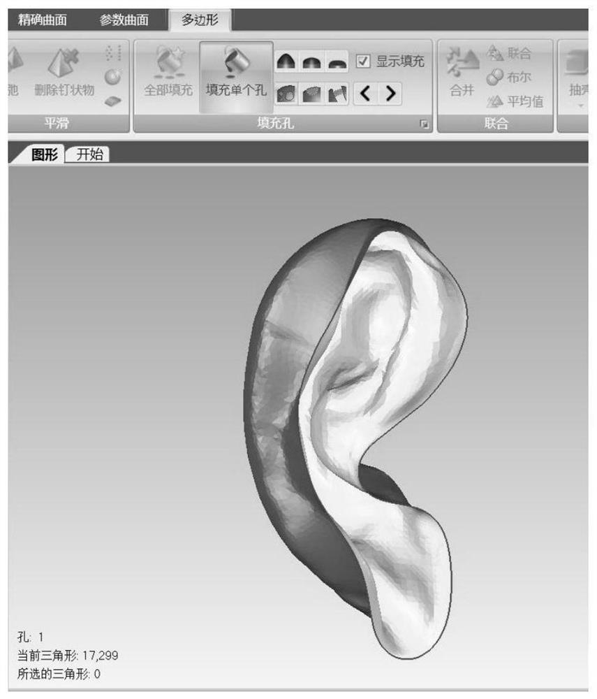 Digital decorative false ear forming method