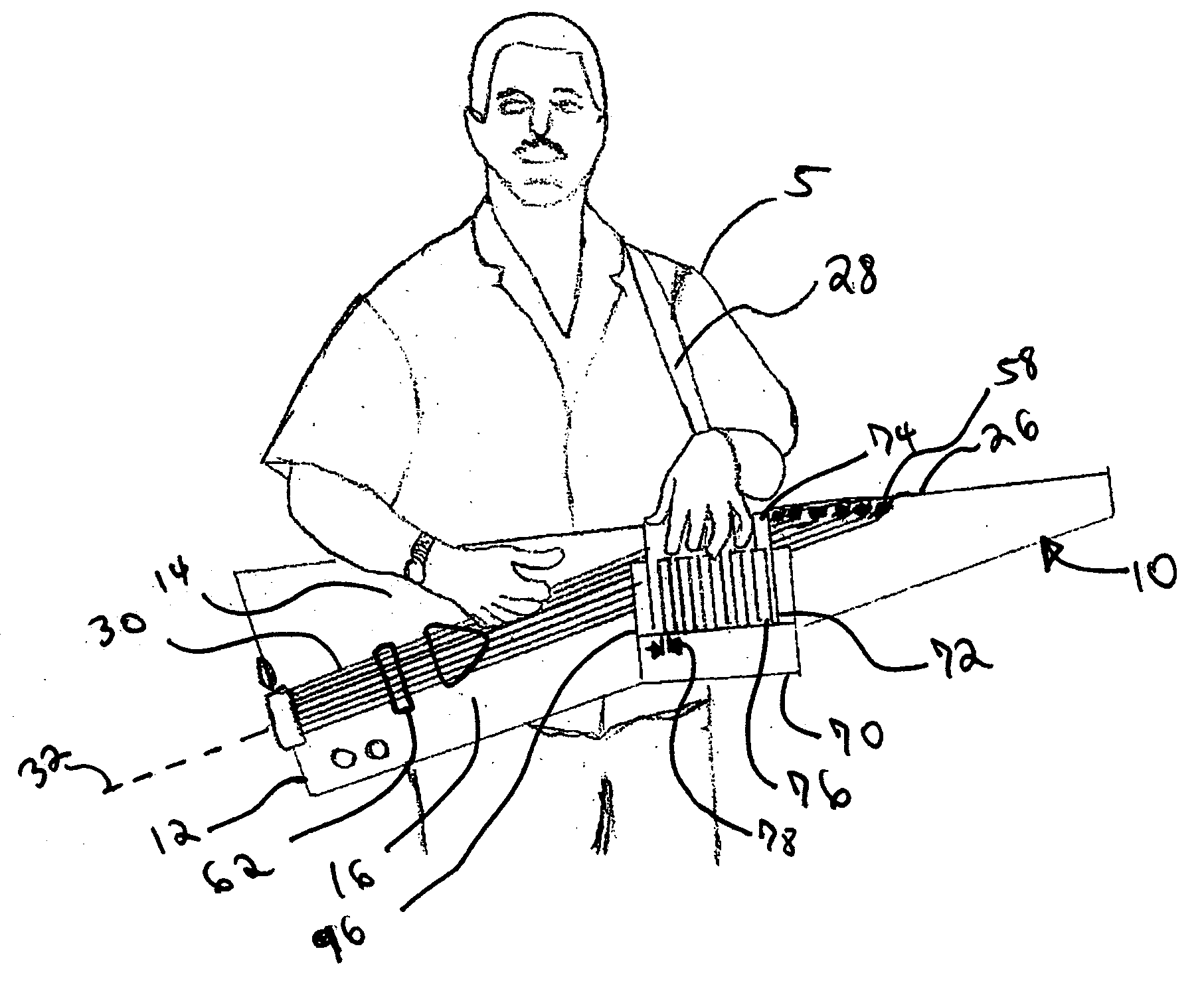 Keyboard guitar musical instrument apparatus