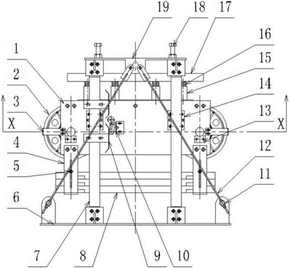 High-speed elevator compensating rope tensioning device and application thereof