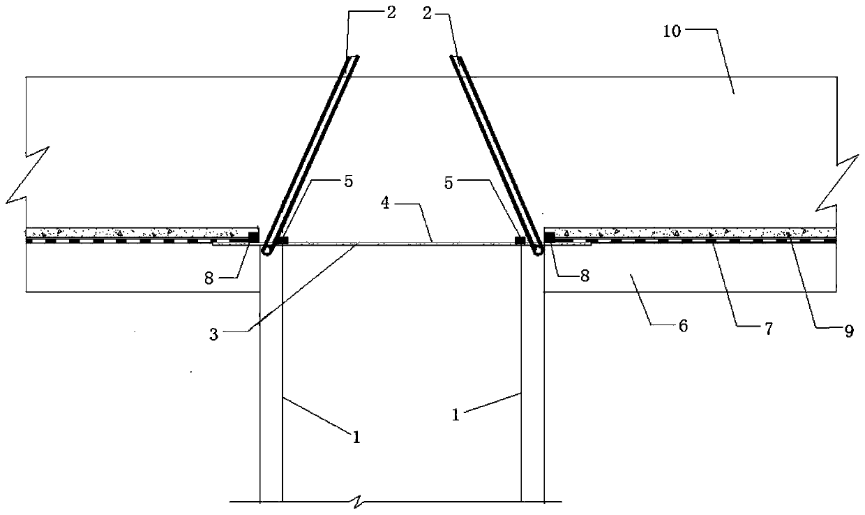 Construction method of waterproof structure at joint between uplift pile and base plate