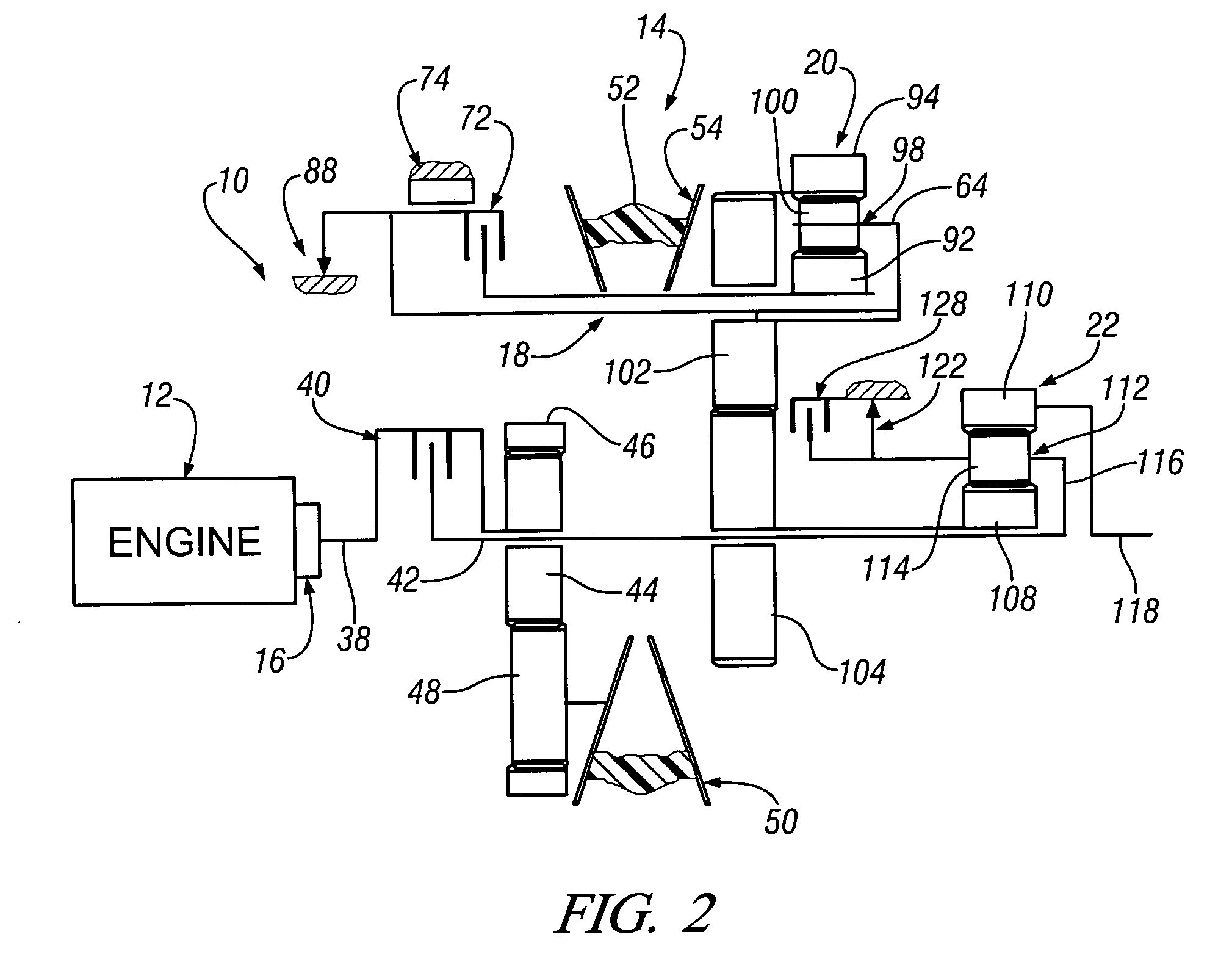 Three-mode continuously variable transmission with a direct low mode and two split path high modes