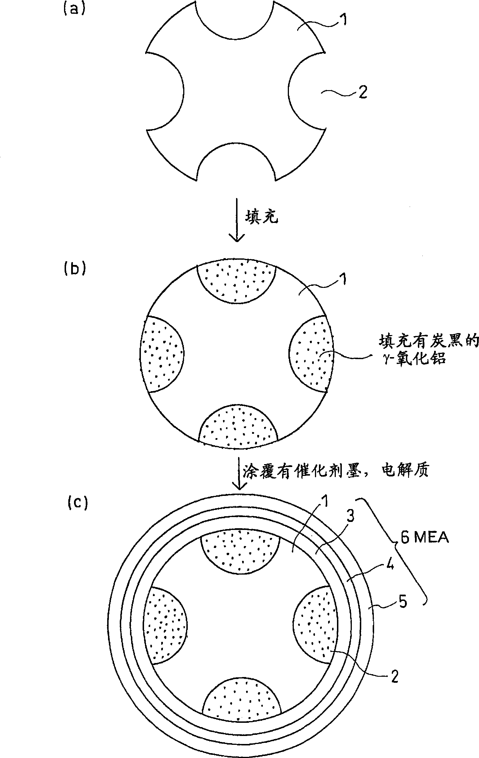 Tube-type solid polymer fuel cell and method for manufacturing tube-type solid polymer fuel cell