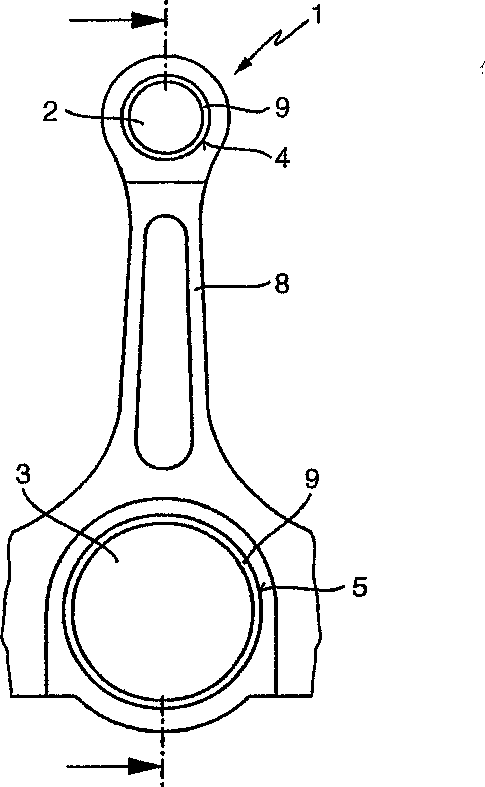 Connecting rod for a combustion engine and method for coating the plain bearing surfaces thereof
