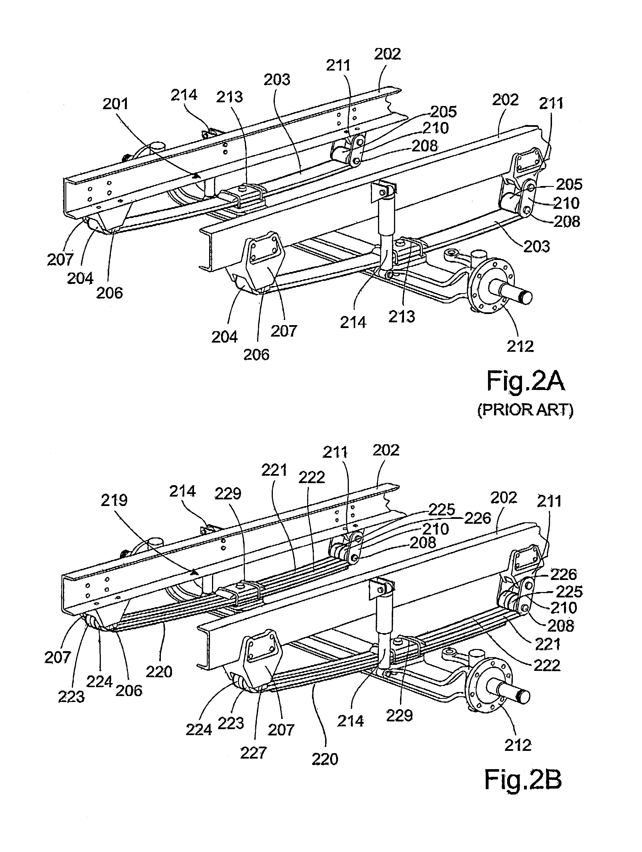 Vehicle suspension and leaf spring therefore