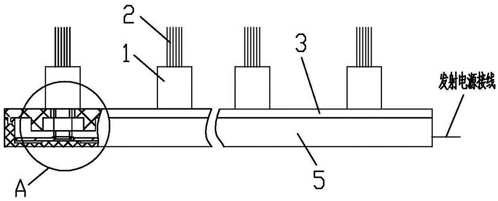 Carbon fiber negative-ion transmitting end assembly