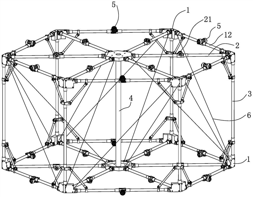 Spatially deployable prism unit for in-orbit assembly