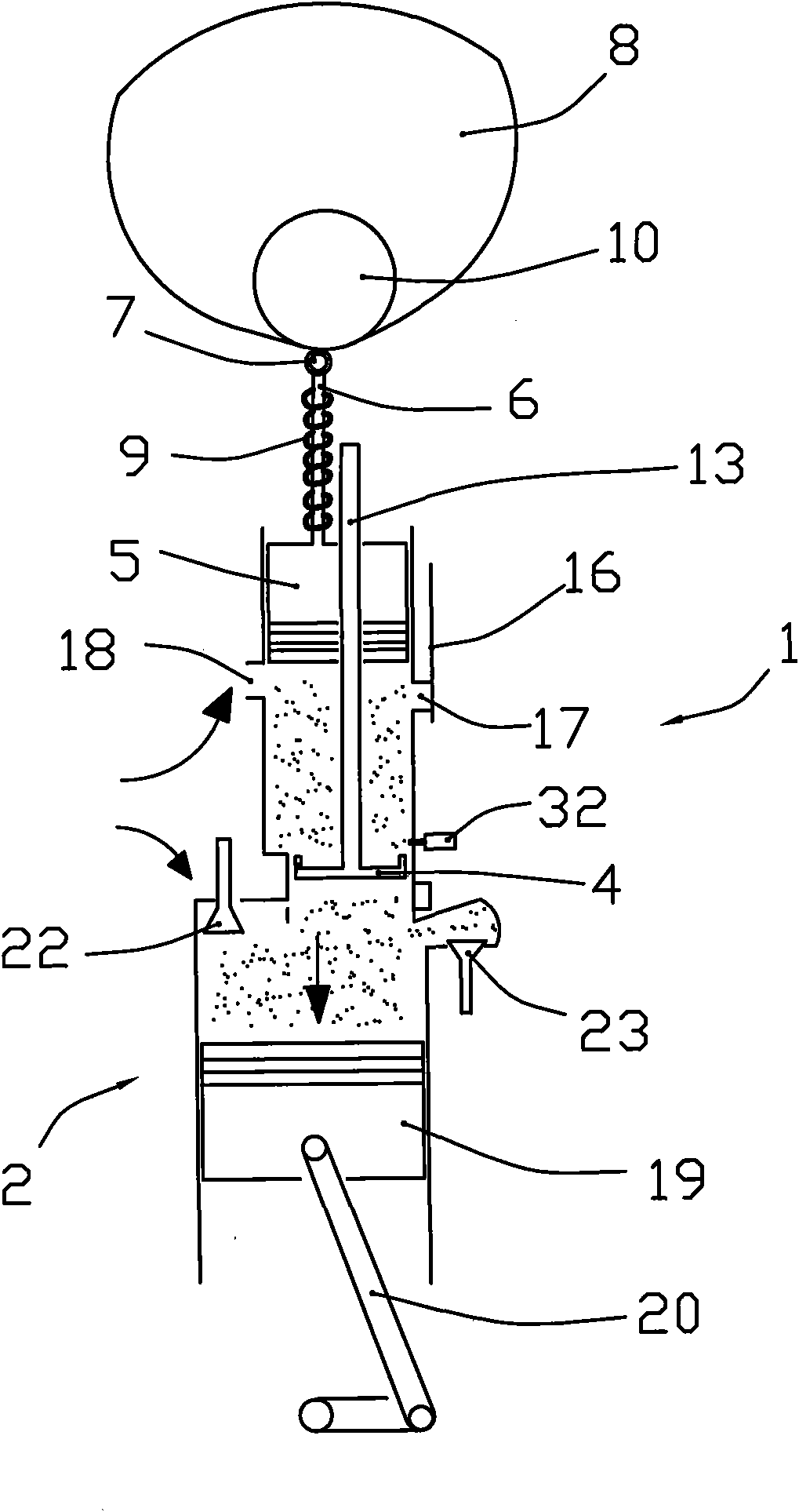 Reciprocating type internal-combustion engine with low fuel oil and micro discharge