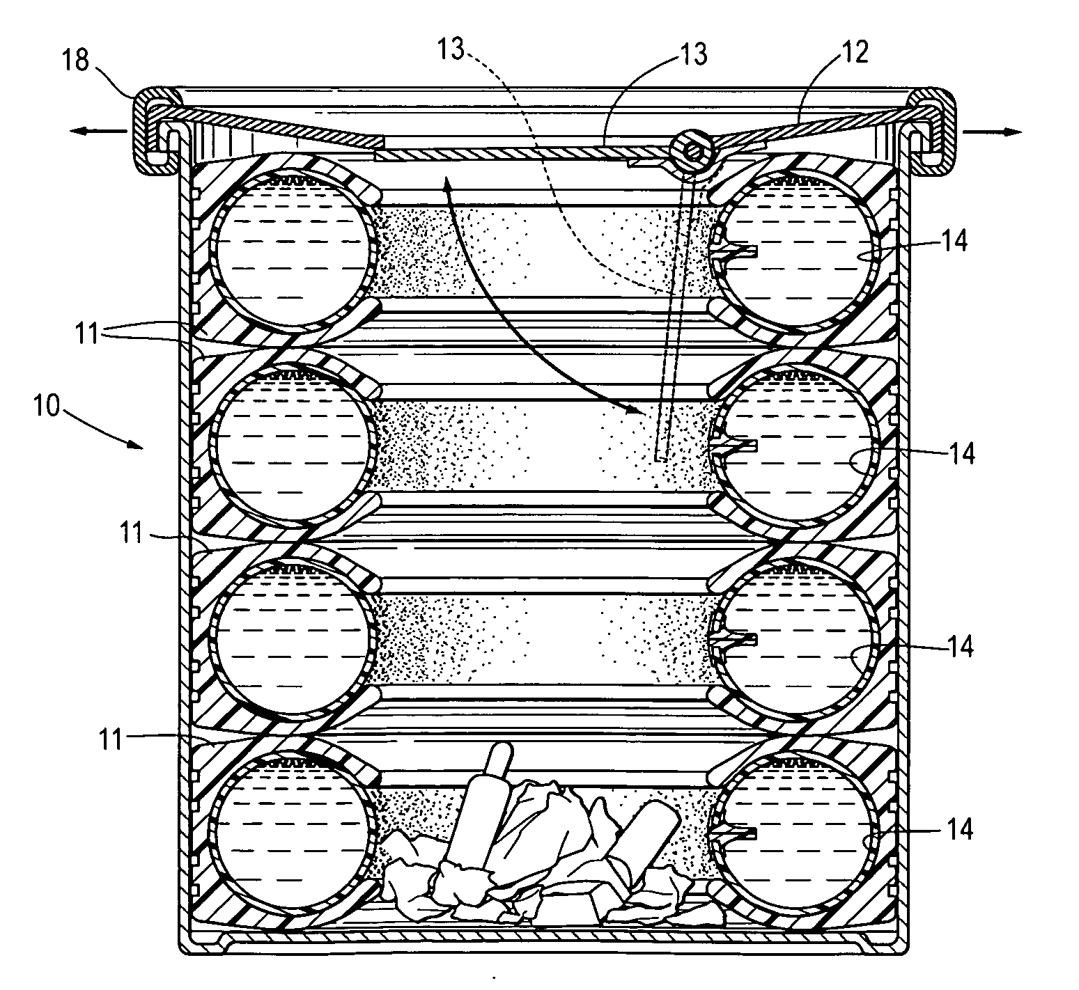 Blast-attenuating container