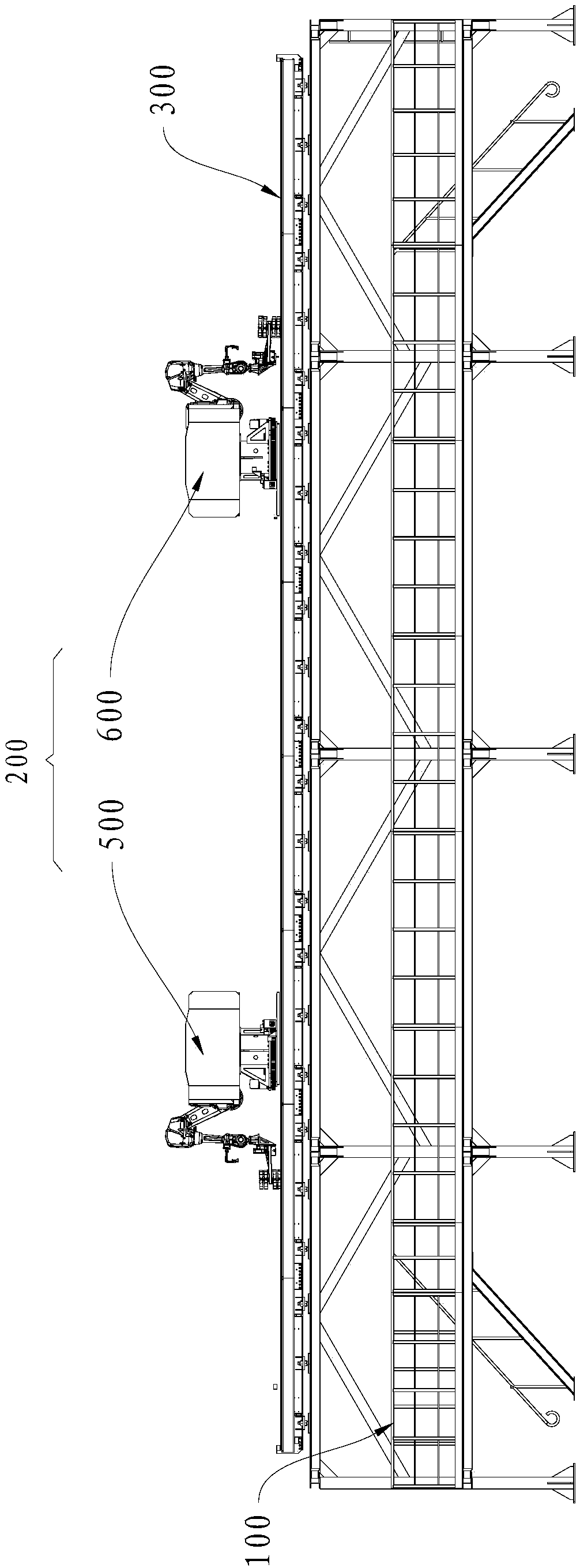 Servicing work method for locomotive roof
