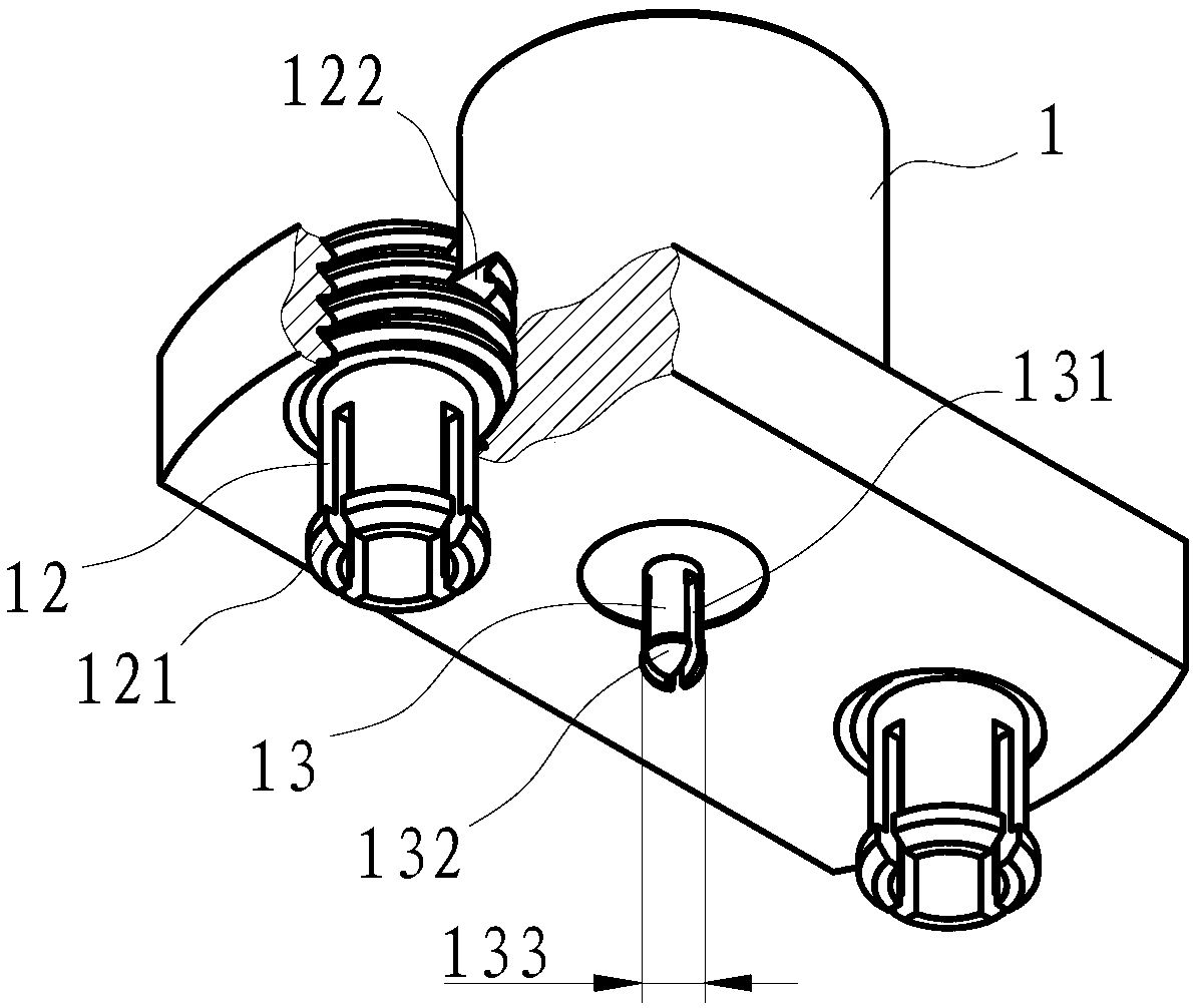 Connection structure for radio frequency coaxial connector and printed circuit board