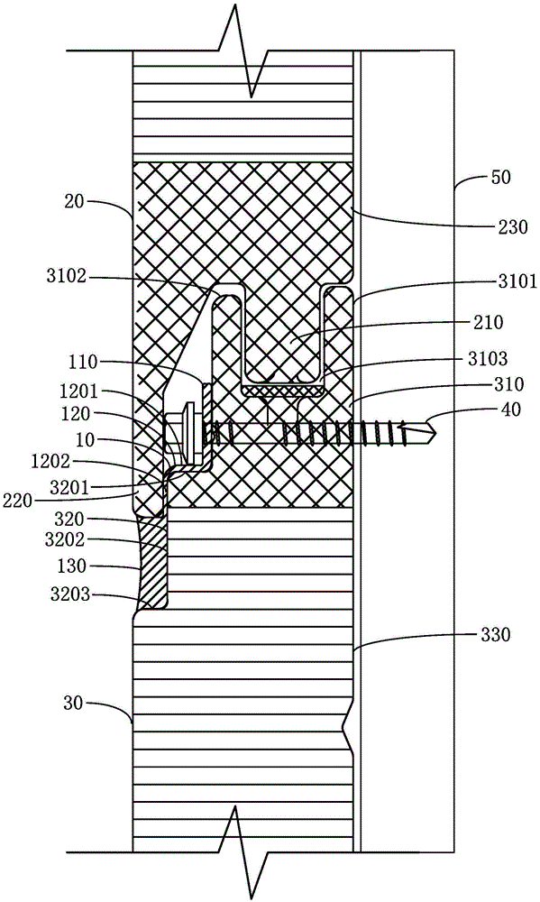 Laminboard socket rubber strip and application node structure thereof