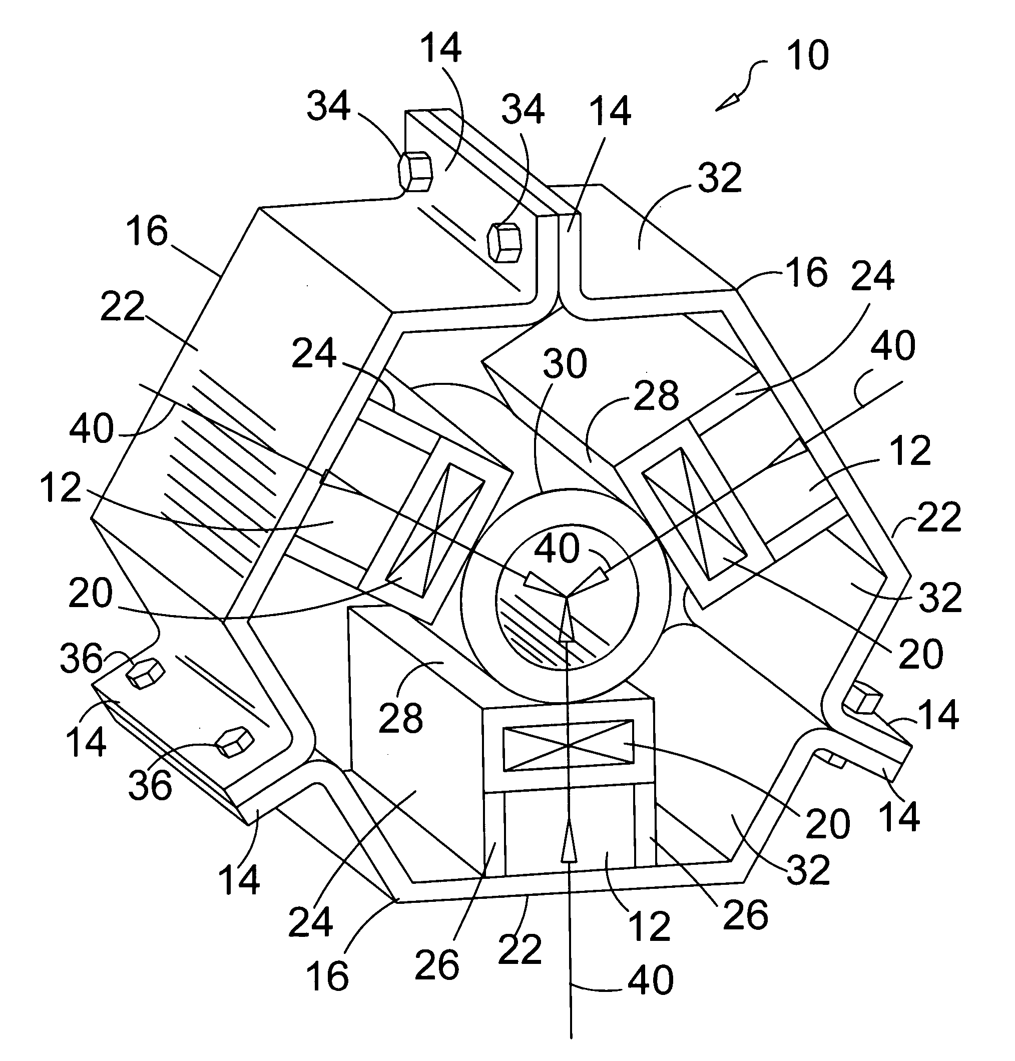 Device for focusing a magnetic field to treat fluids in conduits